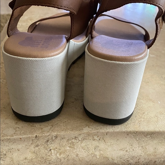 Sorel Tan and White Wedge Sandals - Picture 5 of 5
